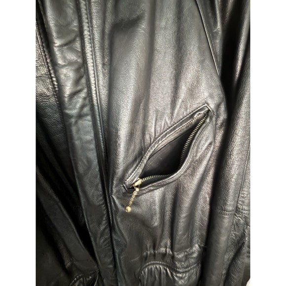 Vintage Avalanche Leather Men's Jacket X-Large Tall Lined Zipper Biker - Picture 8 of 15